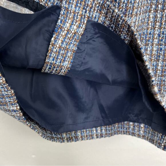 J. Crew Blue Brown Flecked Tweed Pencil Skirt Size 6 - Picture 12 of 16